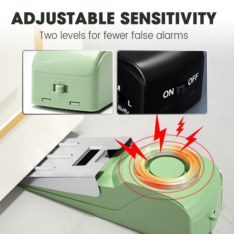 Door Stopper Alarm with Sound & Light Alert for Home & Travel