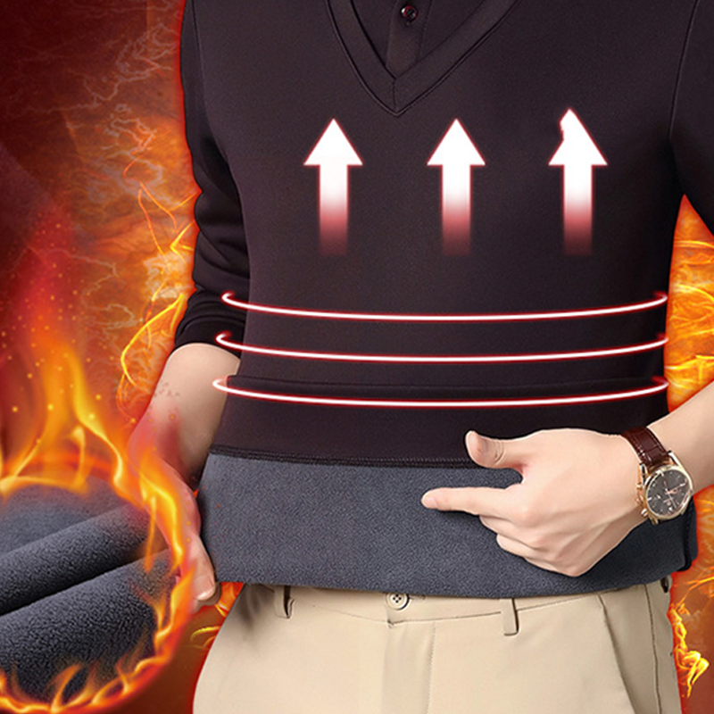 Men's Plush-Lined Faux 2-Piece Winter Shirt