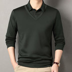 Men's Plush-Lined Faux 2-Piece Winter Shirt