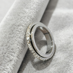 💖Titanium steel rotating spinner ring with cubic zirconia💖