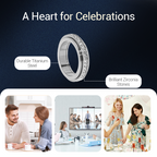 💖Titanium Steel Rotatable Spinner Ring with Zirconia