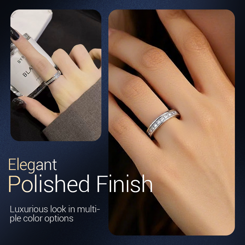 💖Titanium Steel Rotatable Spinner Ring with Zirconia