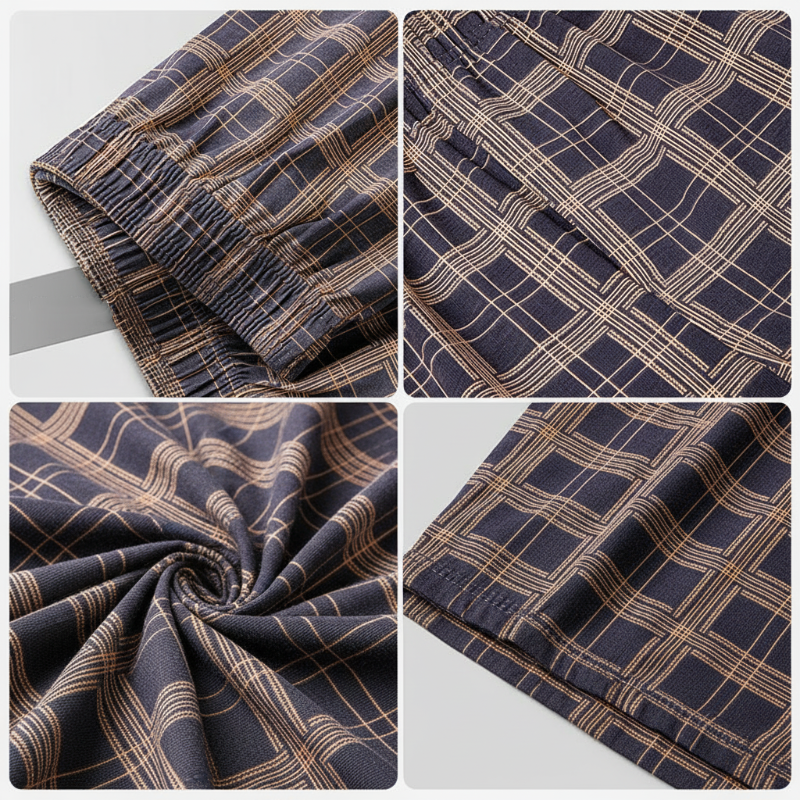 Men's 100% Cotton Plaid Antibacterial Relaxed-Fit Boxer Briefs