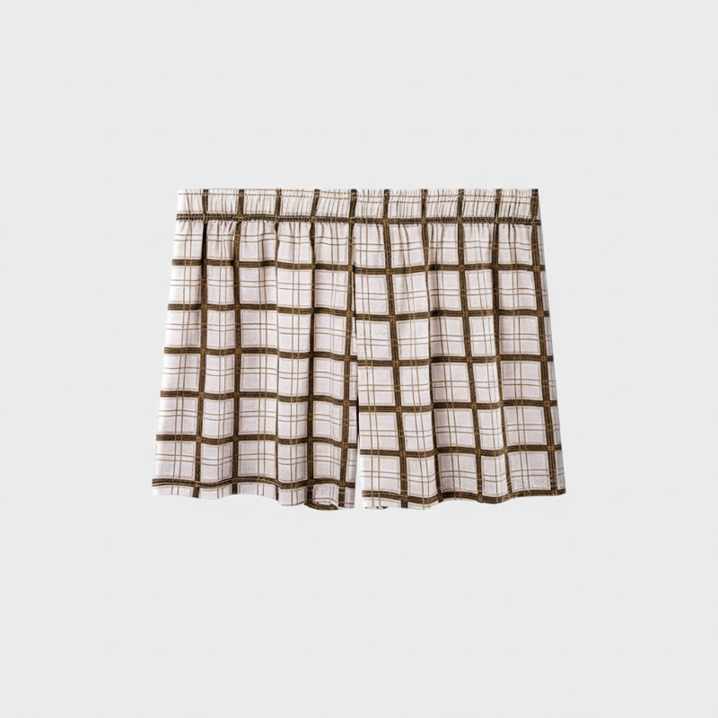 Men's 100% Cotton Plaid Antibacterial Relaxed-Fit Boxer Briefs