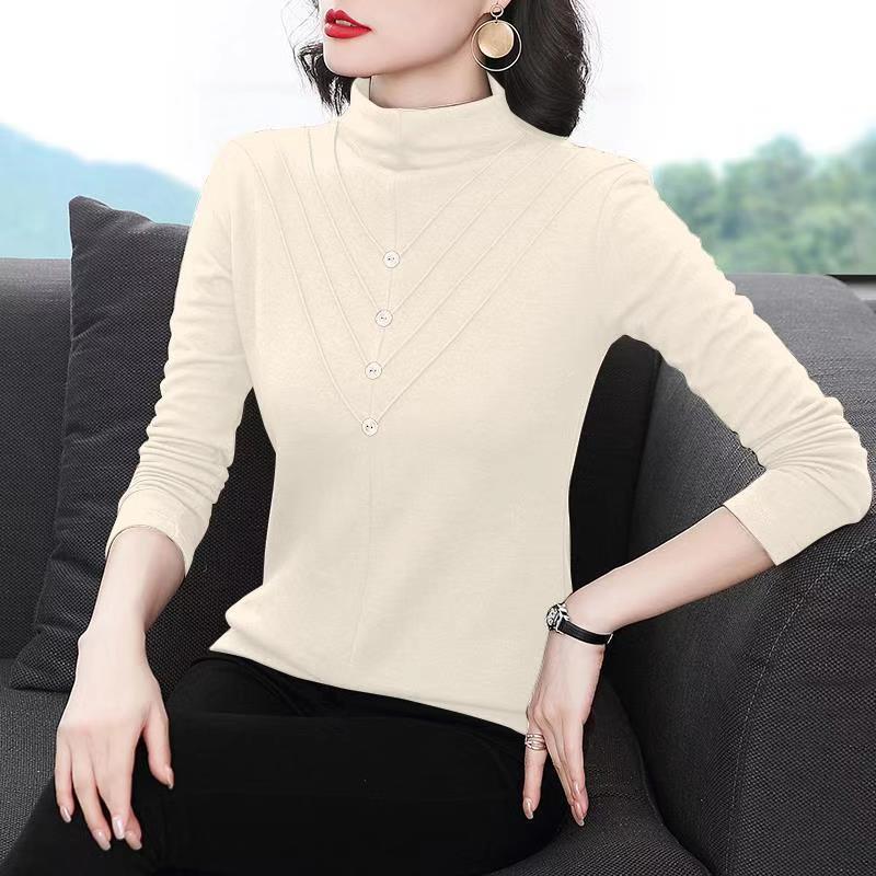 Women's Half-High Neck Pearl Long-Sleeve Base Layer