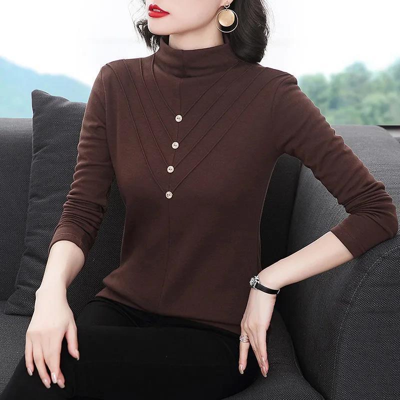 Women's Half-High Neck Pearl Long-Sleeve Base Layer