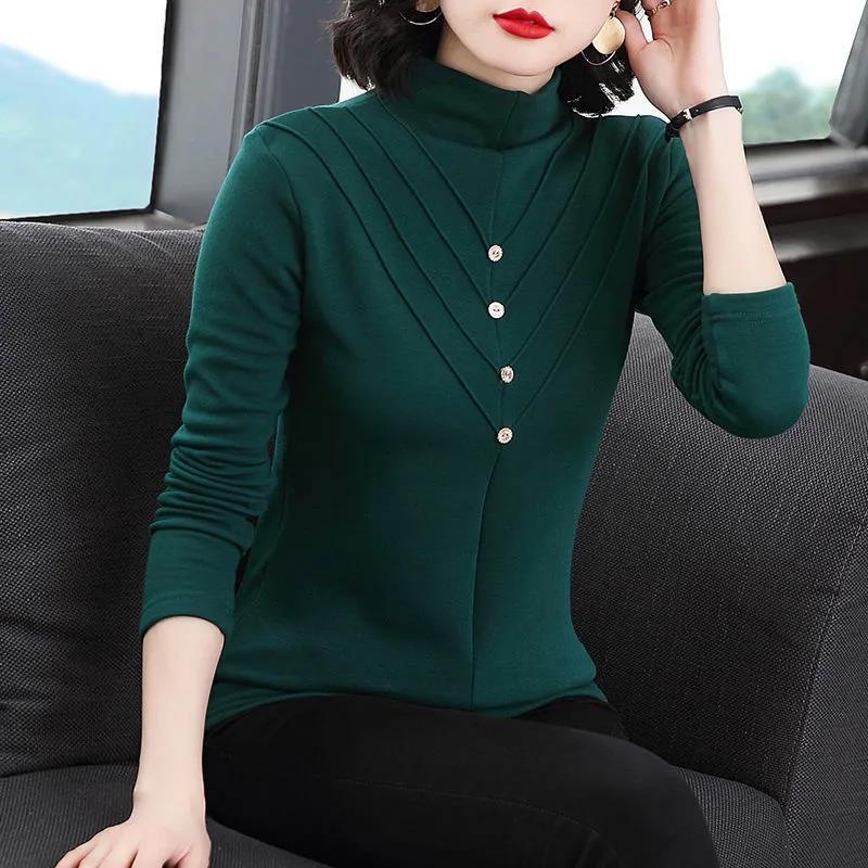 Women's Half-High Neck Pearl Long-Sleeve Base Layer
