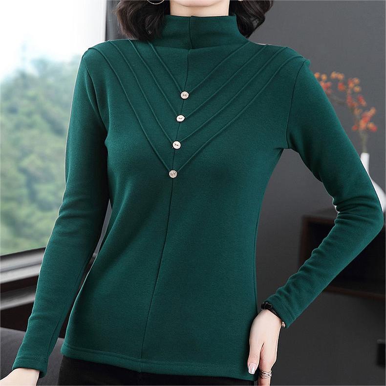 Women's Half-High Neck Pearl Long-Sleeve Base Layer