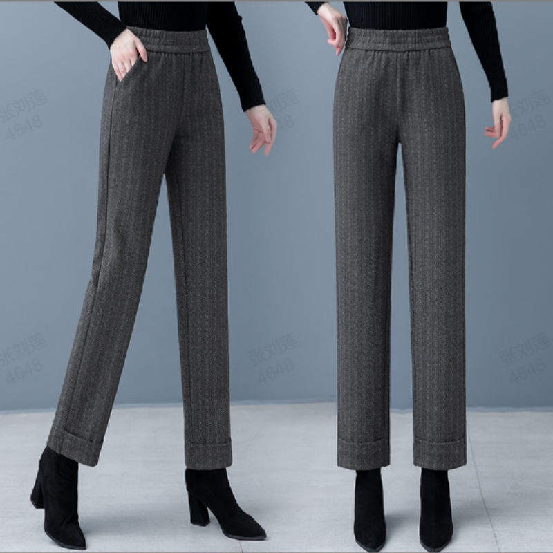 Women's Casual High-Waist Straight-Leg Pants