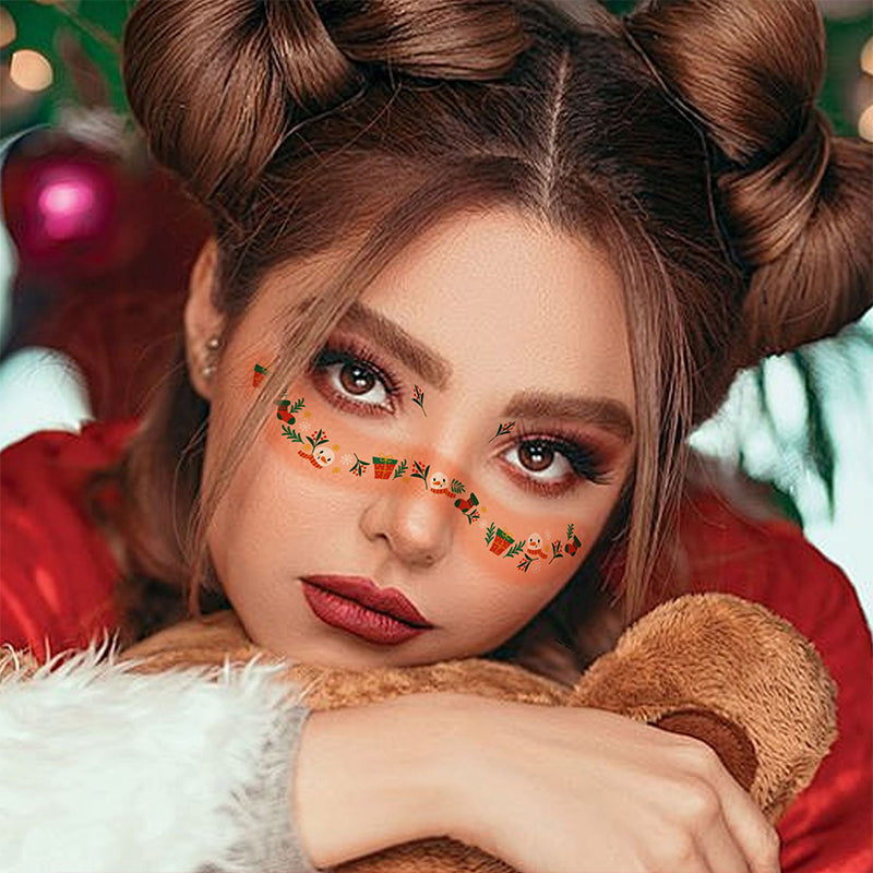 📢📢50  % OFF !!✨12 Sheets Christmas Temporary Face Tattoos for Kids