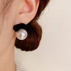 Christmas Flash Sale⚡ Buy 1 Get 1 Free 🦪Retro Velvet-Bow Faux Pearl Stud Earrings