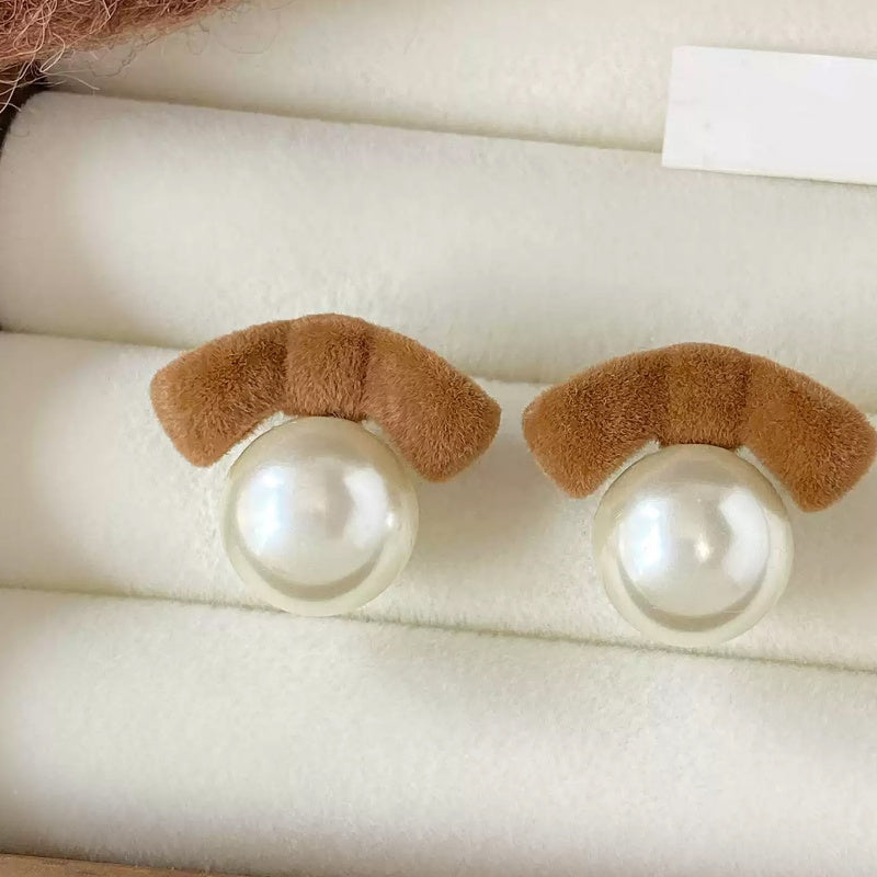 Christmas Flash Sale⚡ Buy 1 Get 1 Free 🦪Retro Velvet-Bow Faux Pearl Stud Earrings