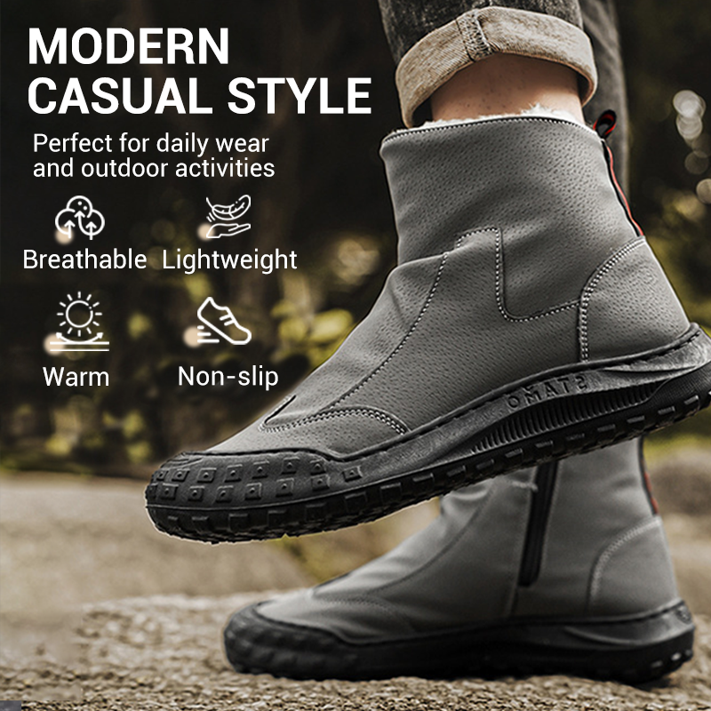 Men's Warm Soft-Sole Zipper Casual High-Top Boots