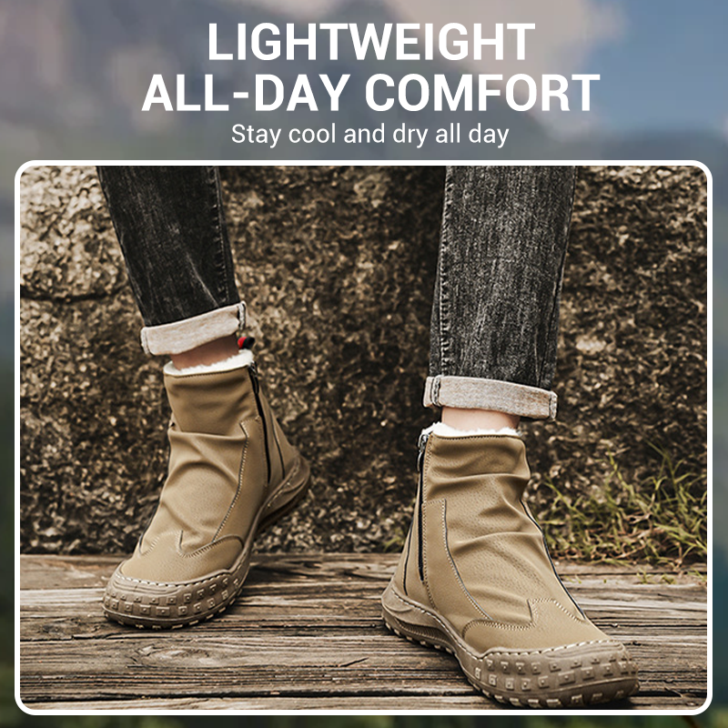 Men's Warm Soft-Sole Zipper Casual High-Top Boots
