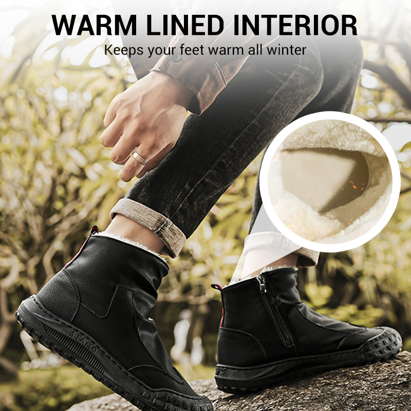 Men's Warm Soft-Sole Zipper Casual High-Top Boots