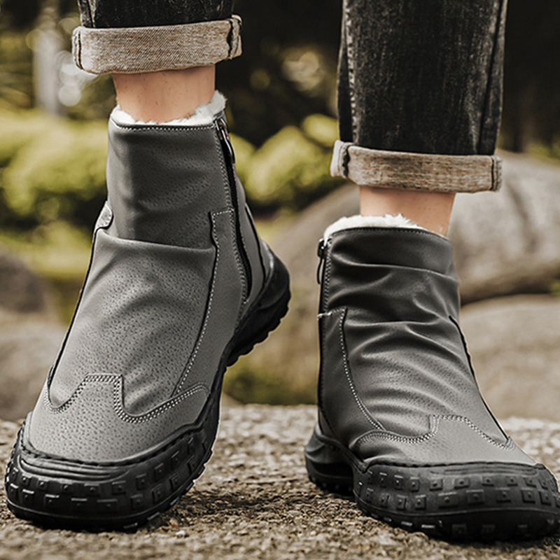 Men's Warm Soft-Sole Zipper Casual High-Top Boots