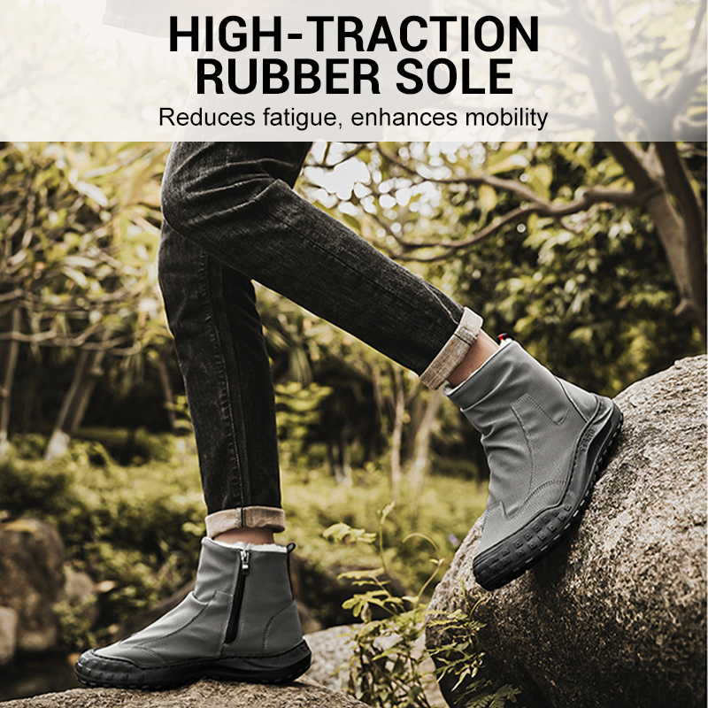 Men's Warm Soft-Sole Zipper Casual High-Top Boots