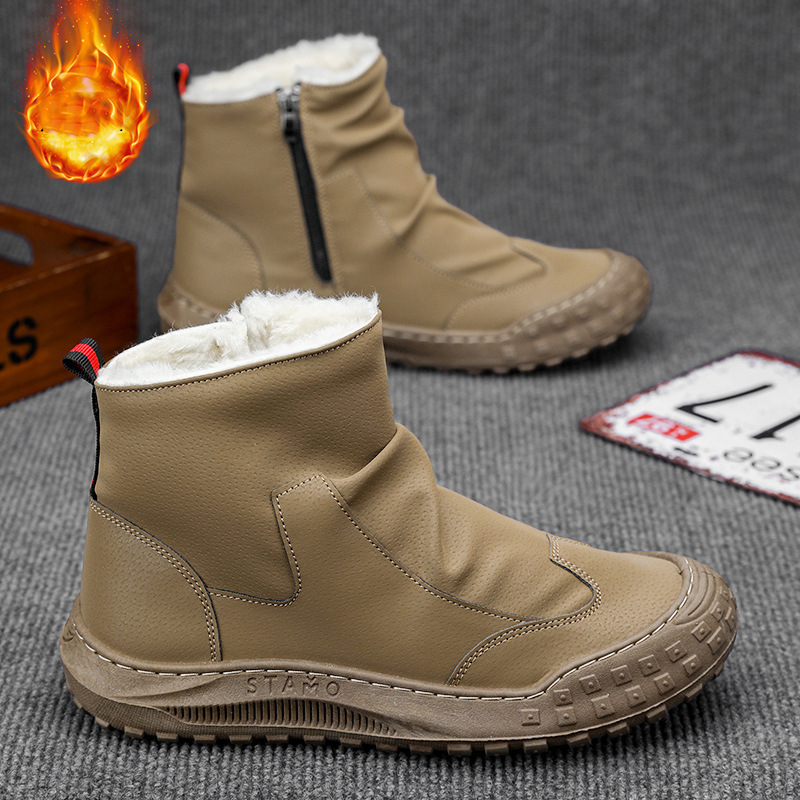 Men's Warm Soft-Sole Zipper Casual High-Top Boots