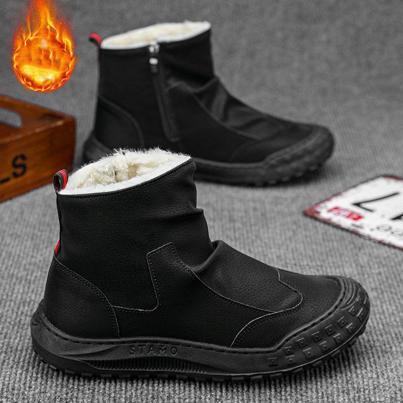 Men's Warm Soft-Sole Zipper Casual High-Top Boots