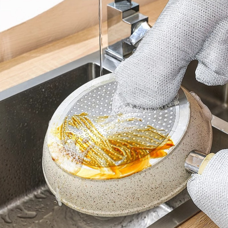 📢📢50 % OFF !!⏰Multipurpose Non-Scratch Wire Dishwashing Gloves