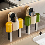 Multi-Functional Drill-Free Suction Cup Toothbrush Holder