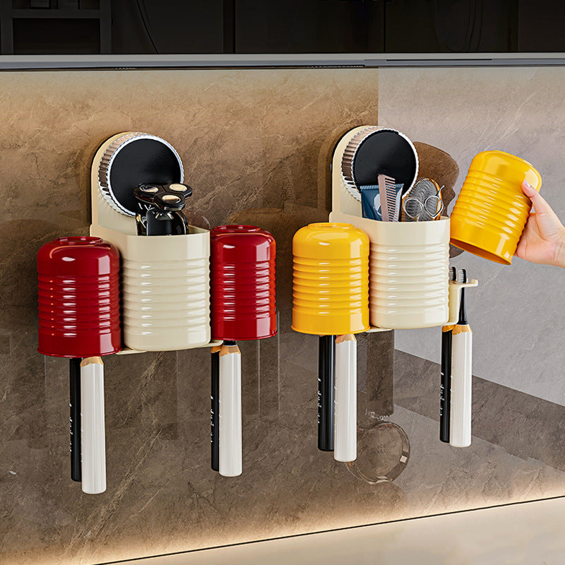 Multi-Functional Drill-Free Suction Cup Toothbrush Holder