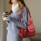 Women's Convertible Multi-Pocket Genuine Leather Shoulder Bag👜