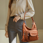 Women's Convertible Multi-Pocket Genuine Leather Shoulder Bag👜