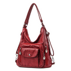 Women's Convertible Multi-Pocket Genuine Leather Shoulder Bag👜