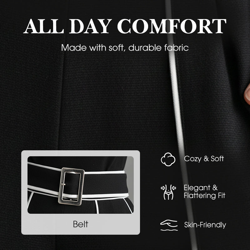 Women's High-Neck Tops & Wide-Leg Pants 2-Piece Set