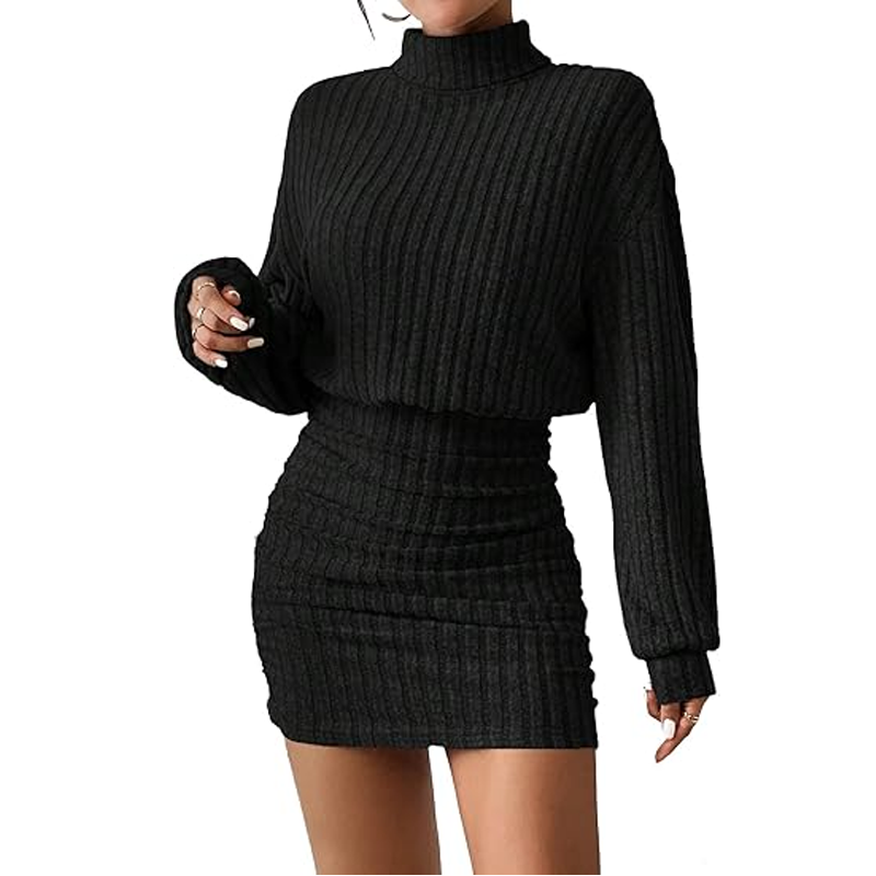 【Cumulative Sales: 99.99 million+】💥Women's Ruched Knit Bodycon Dress