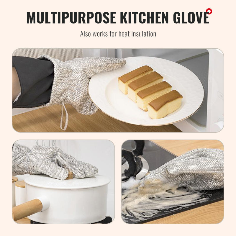 Steel Wool Cleaning Gloves with Warm Lining