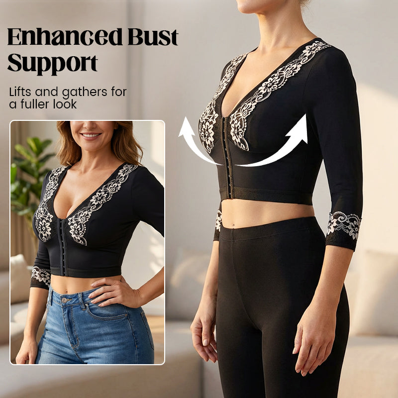 Women's Lace Shapewear Top with Front Hook Closure