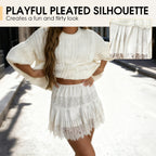 ✨🔥Women Lace Skirt Slip Ruffle Pleated Layered Y2k Flowy Mini Skirts Streetwear🎁