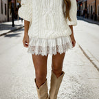 ✨🔥Women Lace Skirt Slip Ruffle Pleated Layered Y2k Flowy Mini Skirts Streetwear🎁