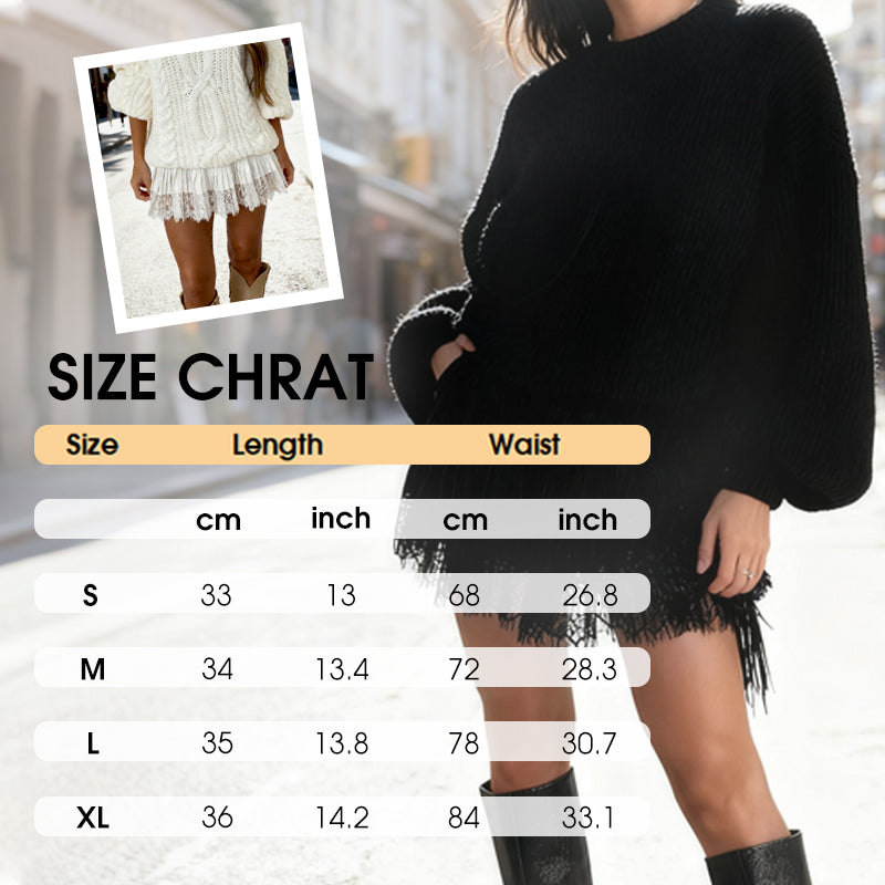 ✨🔥Women Lace Skirt Slip Ruffle Pleated Layered Y2k Flowy Mini Skirts Streetwear🎁