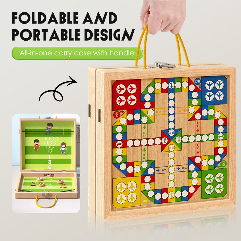 5-in-1 Foldable Wooden Board Game Set 