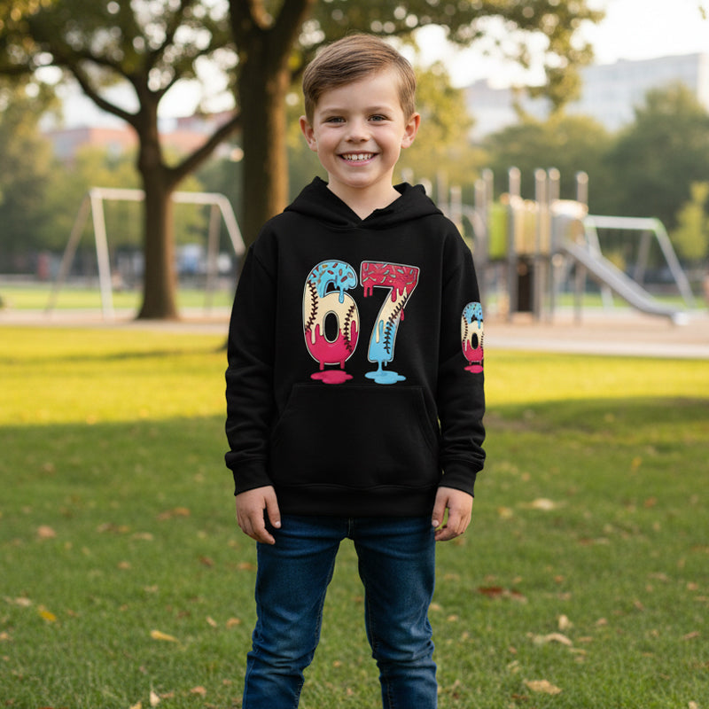 ✨🔥Kids' Funny 67 Meme Hooded Sweatshirt