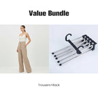 Women's High-Waist Wide-Leg Solid Color Trousers