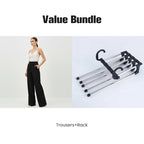 Women's High-Waist Wide-Leg Solid Color Trousers