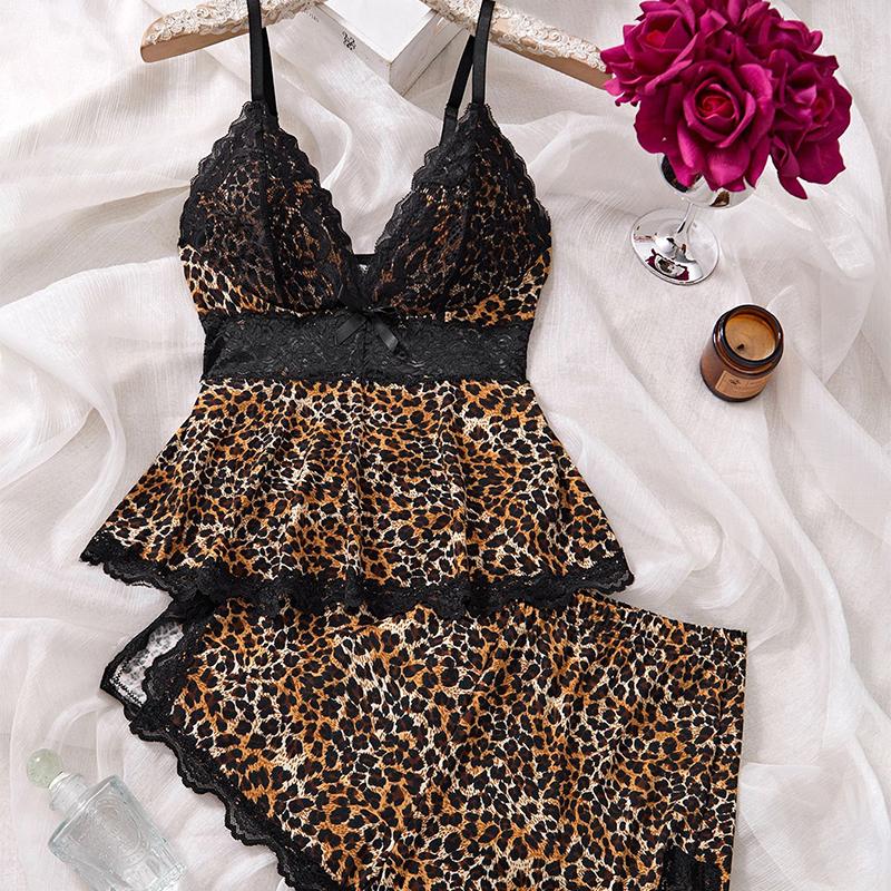 Lace Trimmed V-Neck Camisole & Shorts Sleepwear Set