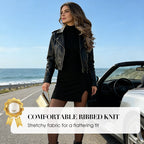 Women's Knit Ribbed Bodycon Mini Dress