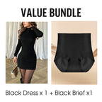 Women's Knit Ribbed Bodycon Mini Dress