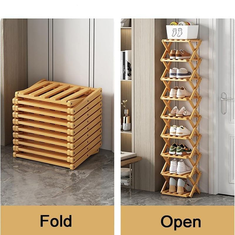 IKEA Durable Folding Solid Wood Shoe Rack