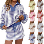 2026 HOT SALE ⚡50K+ SOLD!⚡Women's Striped Two-Piece Mini Skirt Set