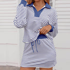 2026 HOT SALE ⚡50K+ SOLD!⚡Women's Striped Two-Piece Mini Skirt Set