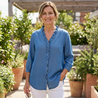 📢2026 Hot Sale 50% off⏰ Women's Casual Ruffle V-Neck Shirt | Soft, Breathable & Flattering High-Low Hem ✨