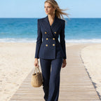 ✨🔥Women's Pinstripe Double-Breasted Suit Set👔