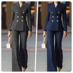 ✨🔥Women's Pinstripe Double-Breasted Suit Set👔