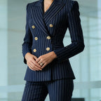 ✨🔥Women's Pinstripe Double-Breasted Suit Set👔